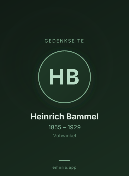 Gedenkportrait von Heinrich Bammel