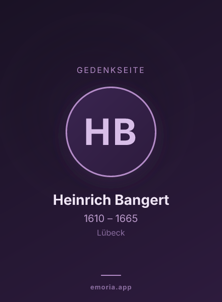 Gedenkportrait von Heinrich Bangert