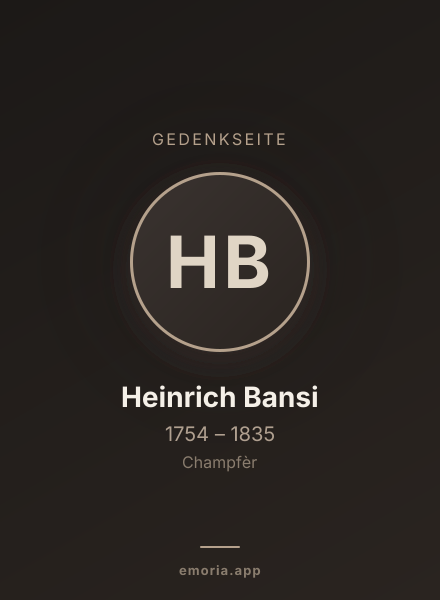 Gedenkportrait von Heinrich Bansi
