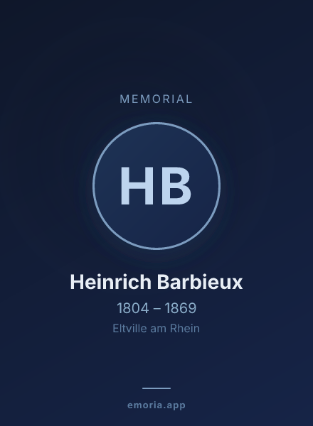 Memorial portrait of Heinrich Barbieux