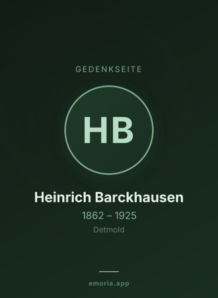 Gedenkportrait von Heinrich Barckhausen