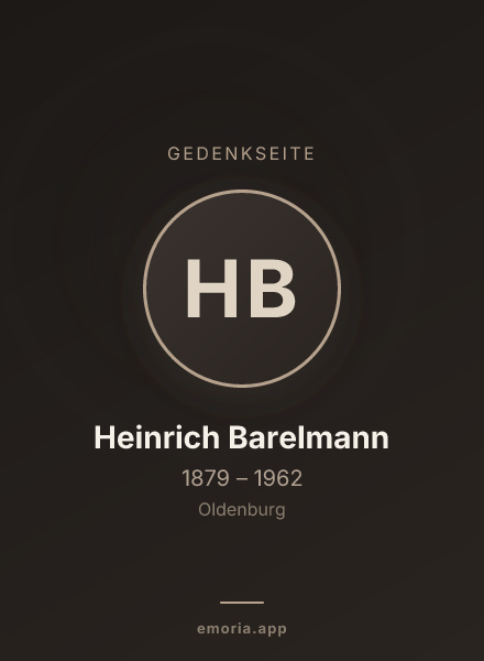 Gedenkportrait von Heinrich Barelmann