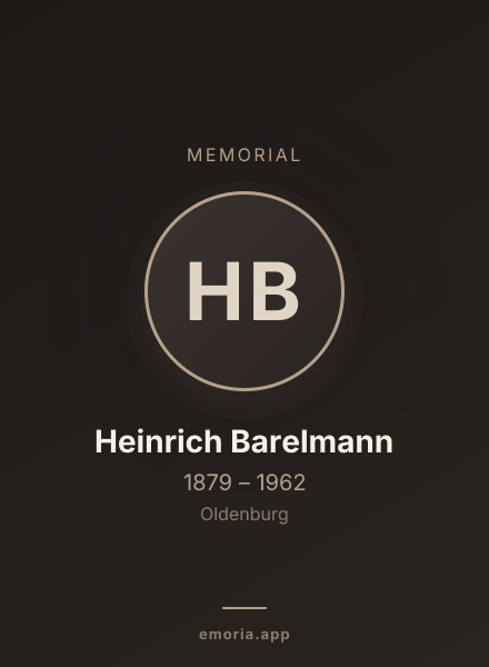 Memorial portrait of Heinrich Barelmann