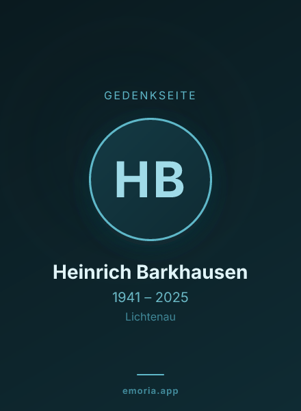 Gedenkportrait von Heinrich Barkhausen
