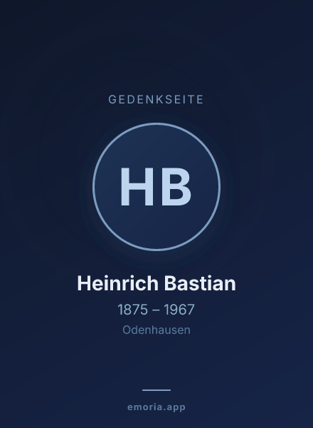Gedenkportrait von Heinrich Bastian