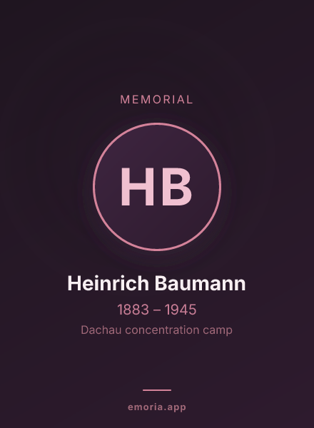 Memorial portrait of Heinrich Baumann