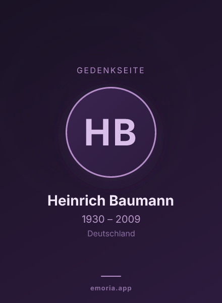 Gedenkportrait von Heinrich Baumann