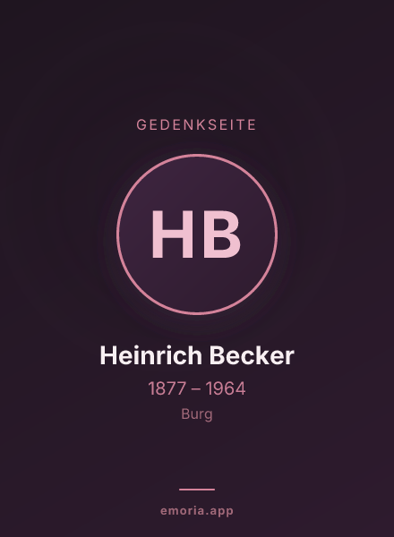 Gedenkportrait von Heinrich Becker