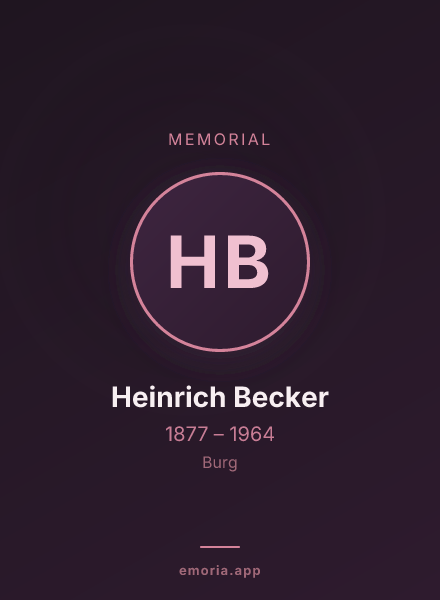 Memorial portrait of Heinrich Becker