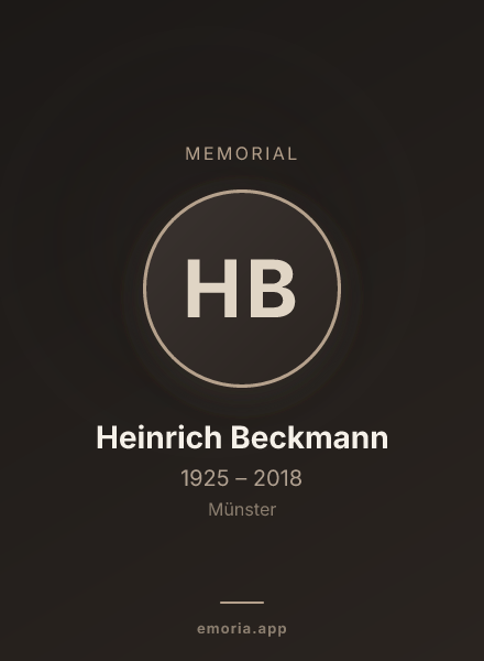 Memorial portrait of Heinrich Beckmann