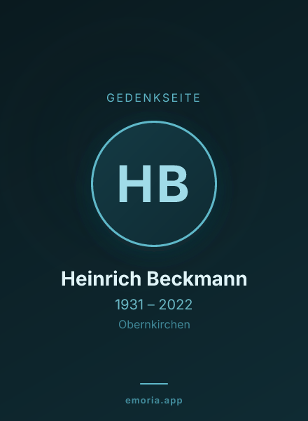 Gedenkportrait von Heinrich Beckmann