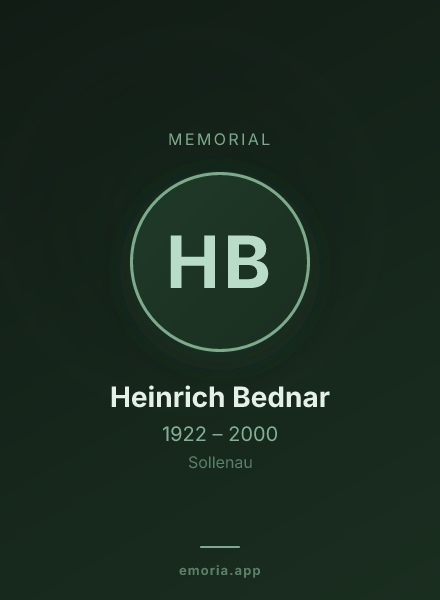 Memorial portrait of Heinrich Bednar