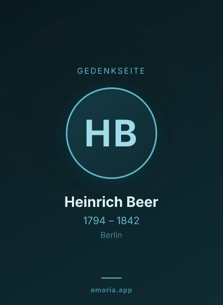 Gedenkportrait von Heinrich Beer