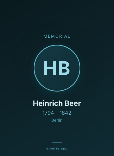 Memorial portrait of Heinrich Beer