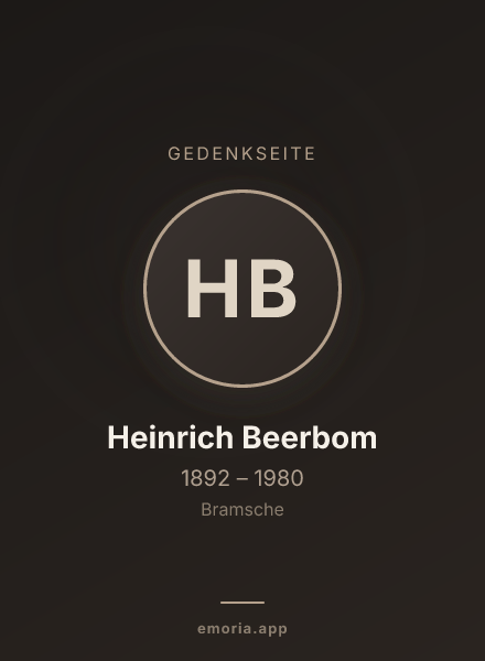 Gedenkportrait von Heinrich Beerbom