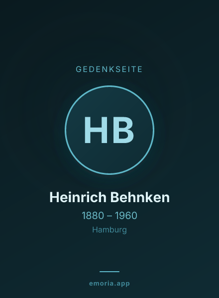 Gedenkportrait von Heinrich Behnken