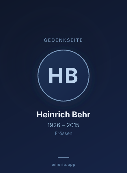 Gedenkportrait von Heinrich Behr