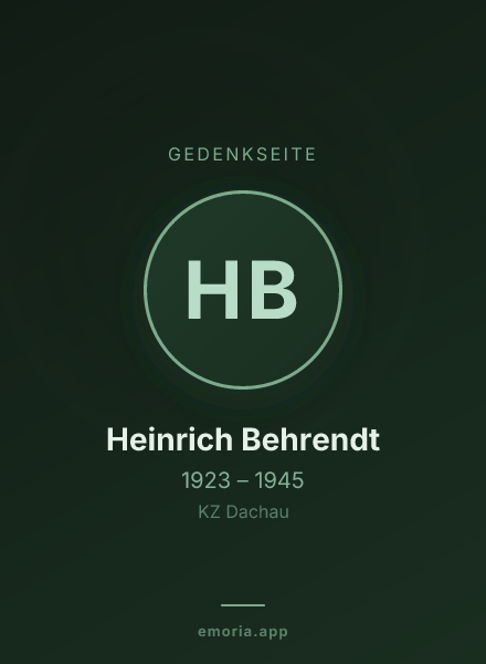 Gedenkportrait von Heinrich Behrendt