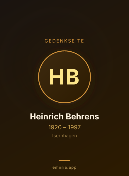 Gedenkportrait von Heinrich Behrens