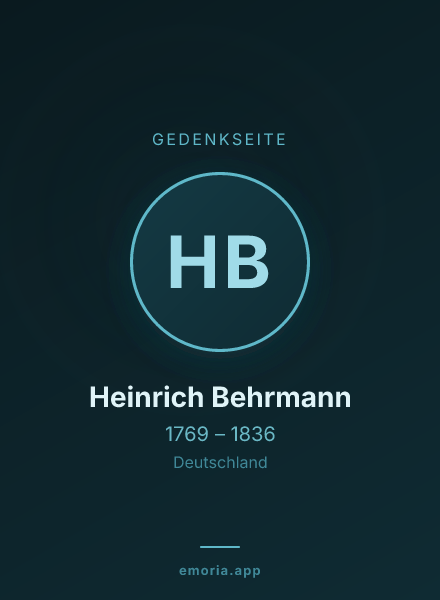 Gedenkportrait von Heinrich Behrmann