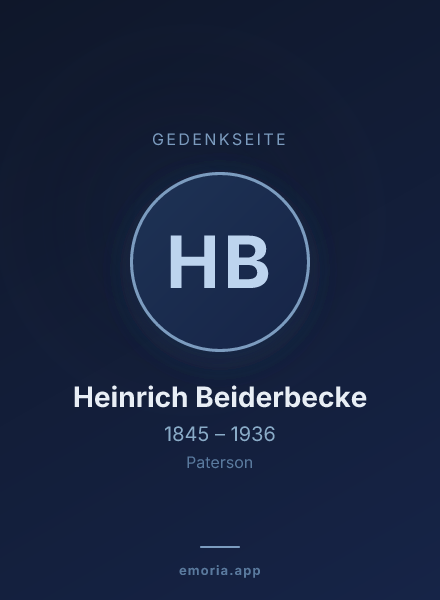 Gedenkportrait von Heinrich Beiderbecke