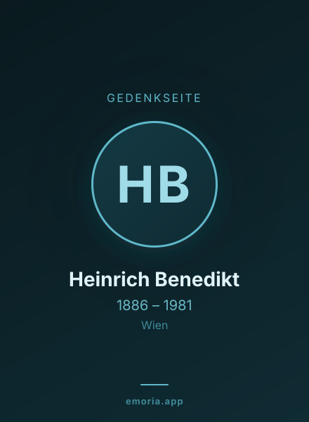 Gedenkportrait von Heinrich Benedikt