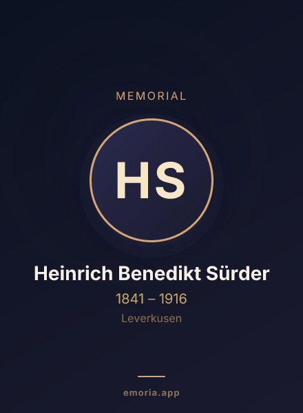 Memorial portrait of Heinrich Benedikt Sürder