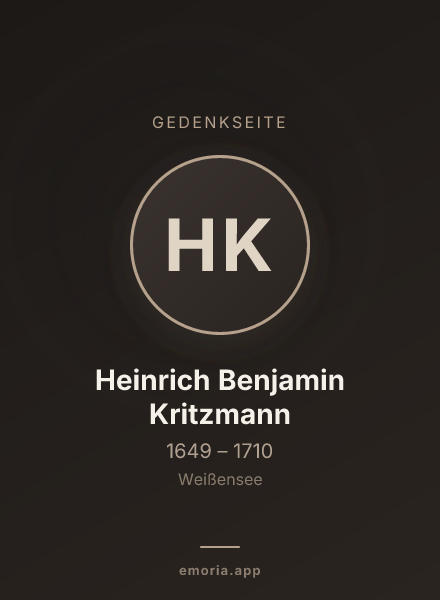 Gedenkportrait von Heinrich Benjamin Kritzmann