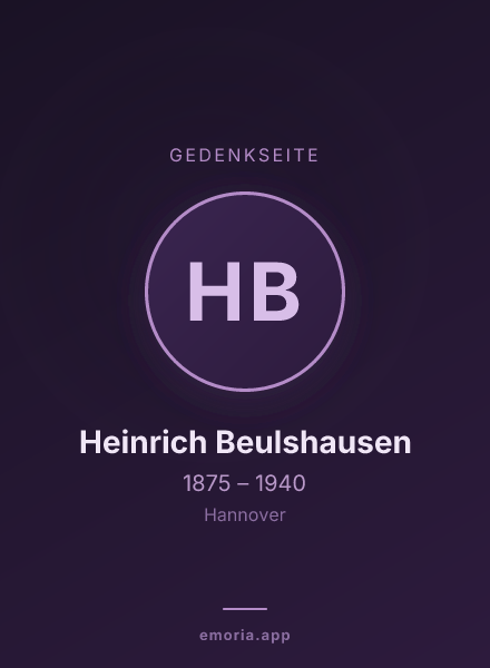 Gedenkportrait von Heinrich Beulshausen