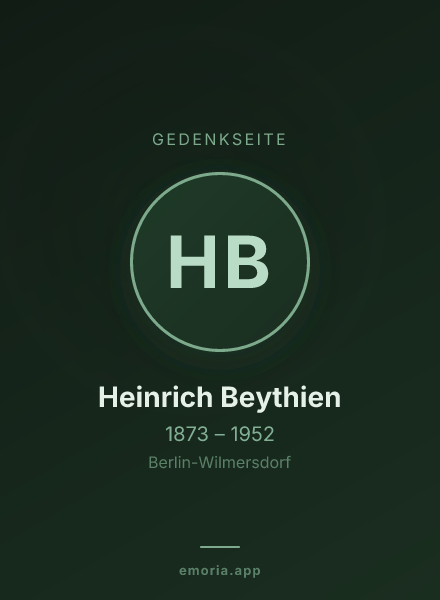 Gedenkportrait von Heinrich Beythien