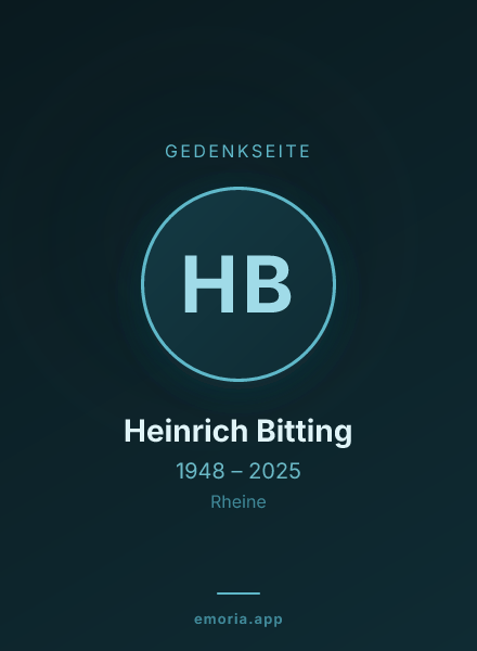 Gedenkportrait von Heinrich Bitting