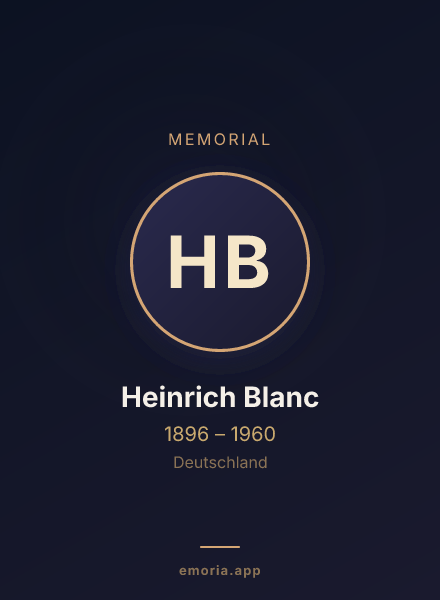 Memorial portrait of Heinrich Blanc