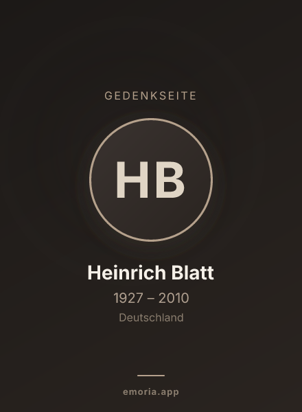 Gedenkportrait von Heinrich Blatt