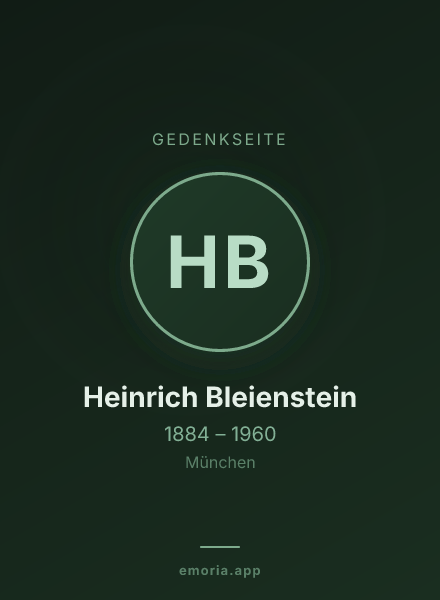 Gedenkportrait von Heinrich Bleienstein