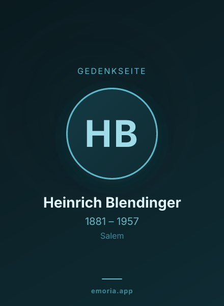 Gedenkportrait von Heinrich Blendinger