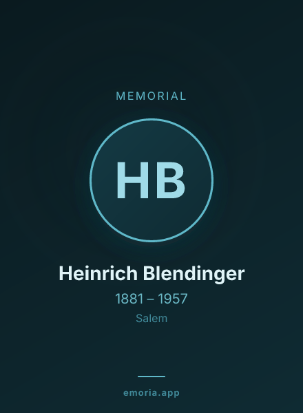 Memorial portrait of Heinrich Blendinger