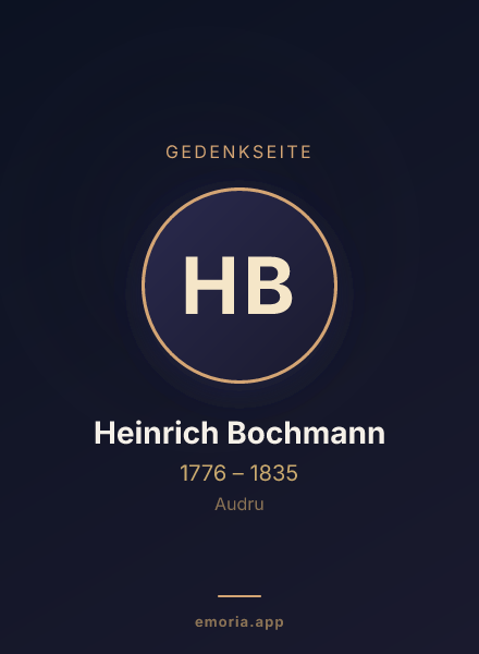 Gedenkportrait von Heinrich Bochmann
