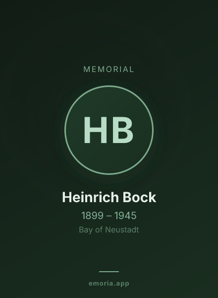 Memorial portrait of Heinrich Bock