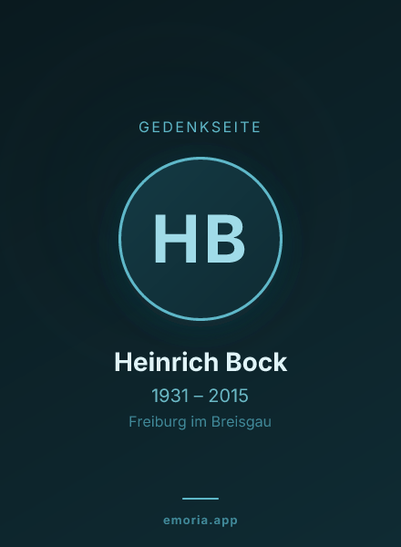 Gedenkportrait von Heinrich Bock