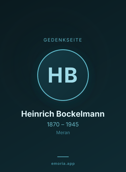Gedenkportrait von Heinrich Bockelmann