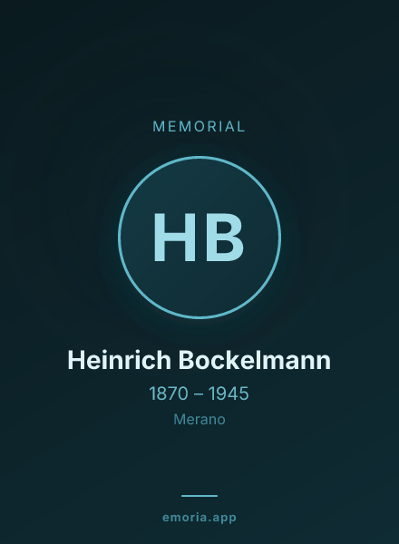 Memorial portrait of Heinrich Bockelmann