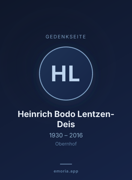Gedenkportrait von Heinrich Bodo Lentzen-Deis