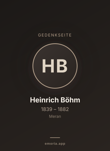 Gedenkportrait von Heinrich Böhm