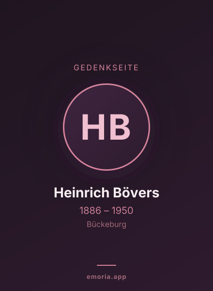 Gedenkportrait von Heinrich Bövers