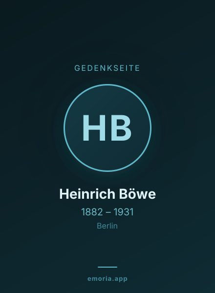 Gedenkportrait von Heinrich Böwe