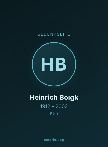 Gedenkportrait von Heinrich Boigk