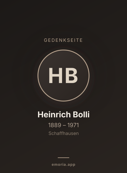 Gedenkportrait von Heinrich Bolli