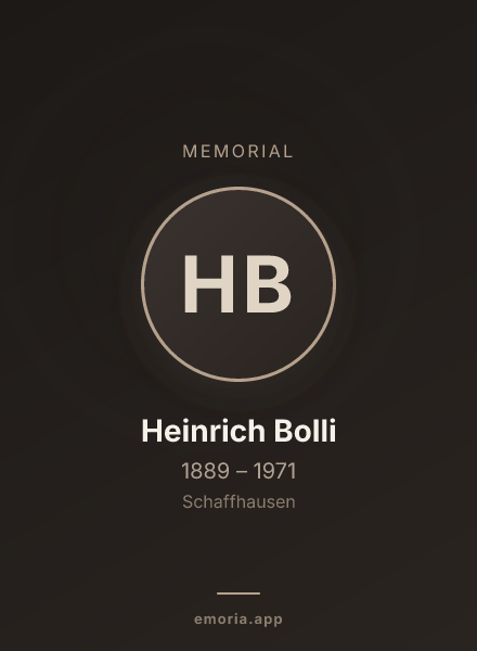Memorial portrait of Heinrich Bolli