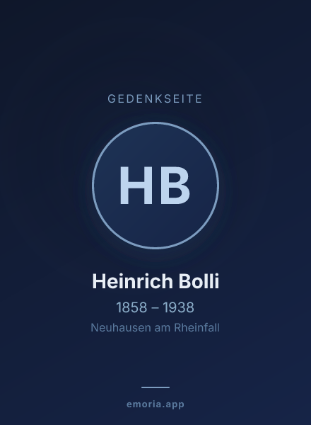 Gedenkportrait von Heinrich Bolli