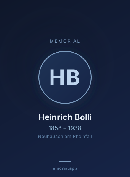 Memorial portrait of Heinrich Bolli